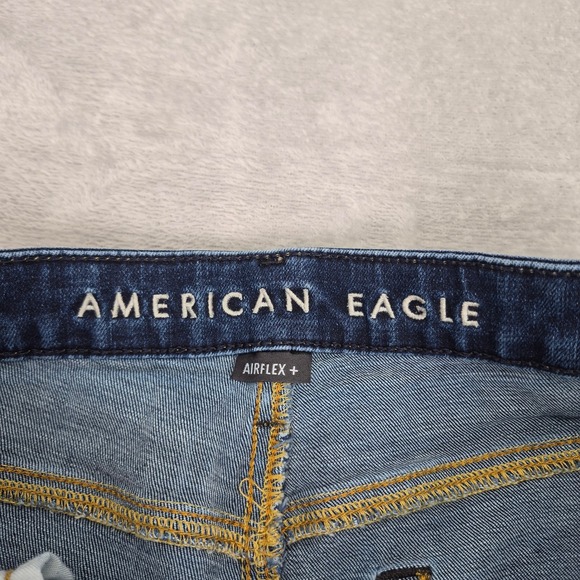 American Eagle 33x32 (34x30) Men's Airflex+ Straight Jeans Dark Wash Stretch - Picture 5 of 11